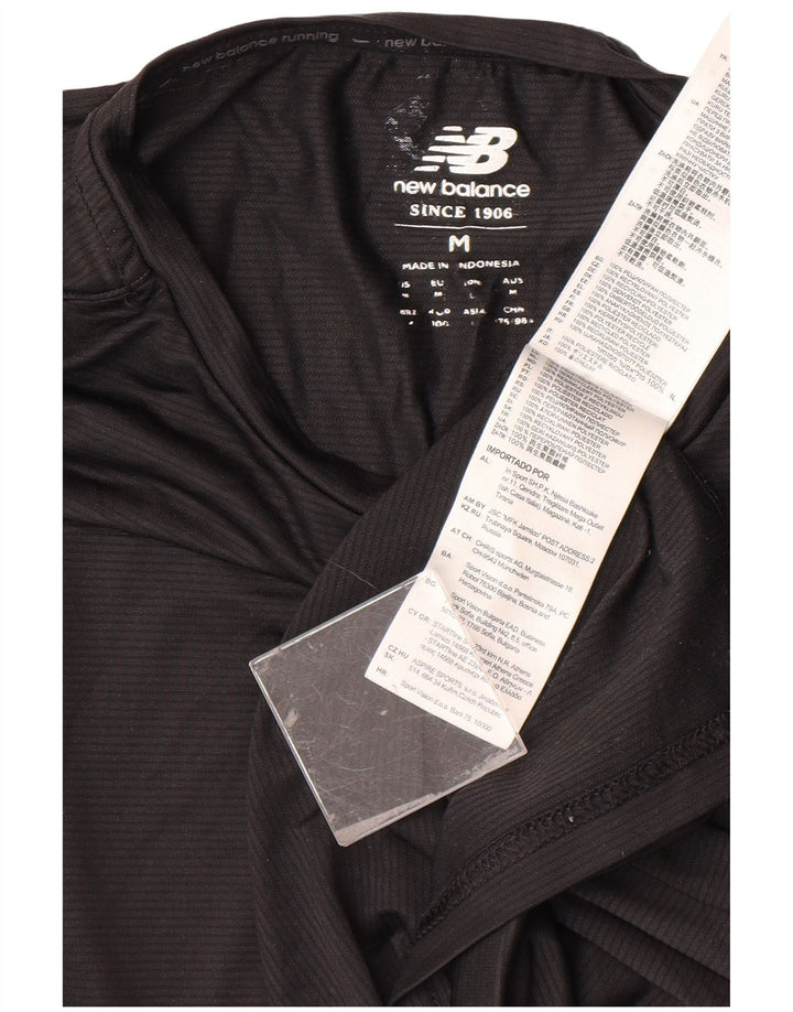 NEW BALANCE Mens T-Shirt Top Medium Black Polyester