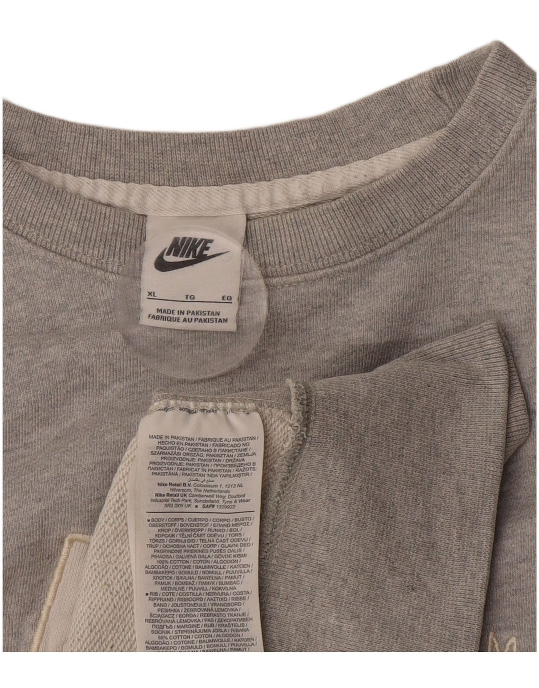 Nike Mens Graphic Sweatshirt Jumper XL Grey Cotton