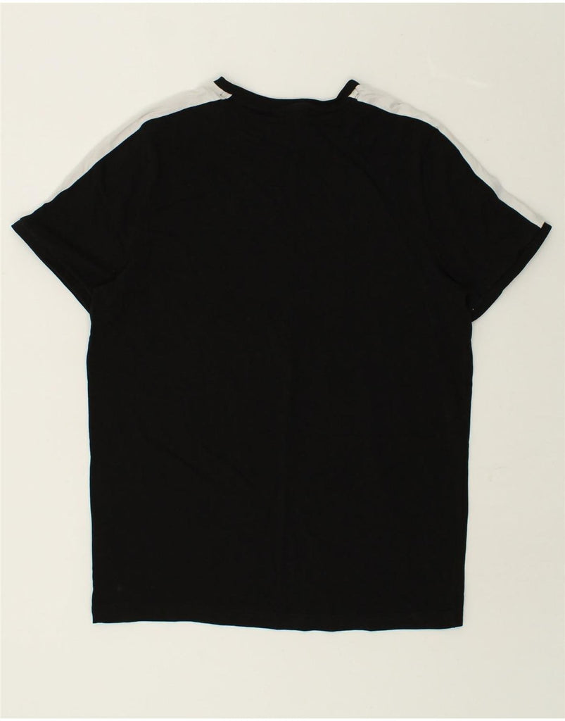 PUMA Mens T-Shirt Top Large Black Colourblock | Vintage Puma | Thrift | Second-Hand Puma | Used Clothing | Messina Hembry 