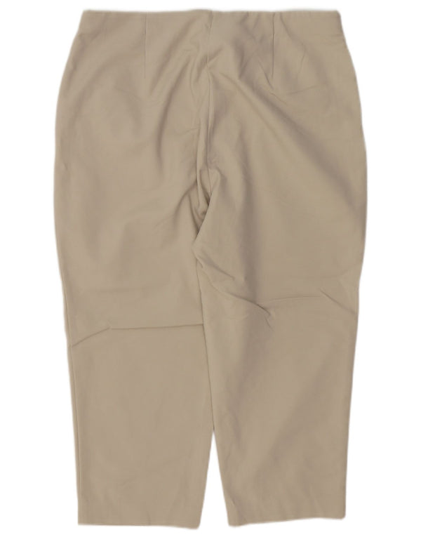 Marks & Spencer Womens Straight Capri Trousers UK 16 Large W32 L21 Beige