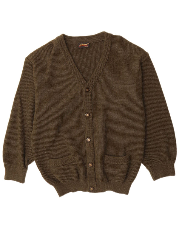Vintage Mens Cardigan Sweater IT 50 Medium Khaki New Wool
