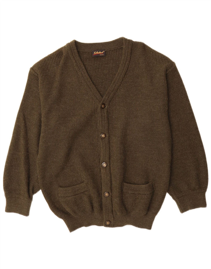 Vintage Mens Cardigan Sweater IT 50 Medium Khaki New Wool