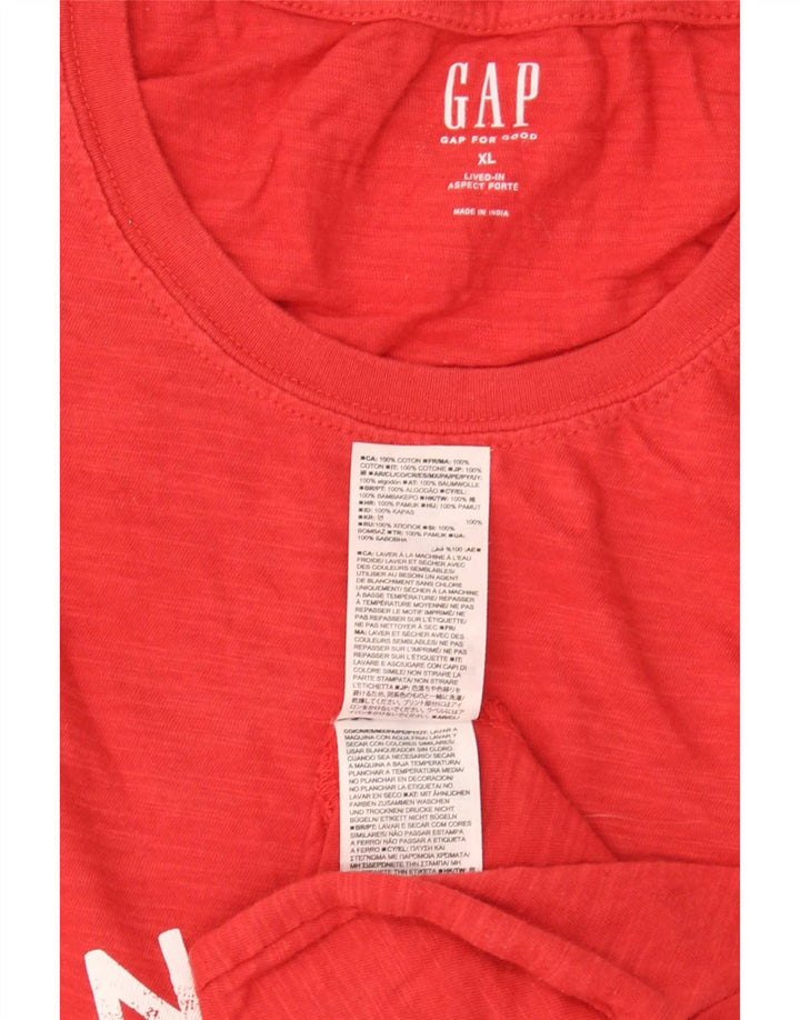 Gap Mens Graphic T-Shirt Top XL Red Cotton