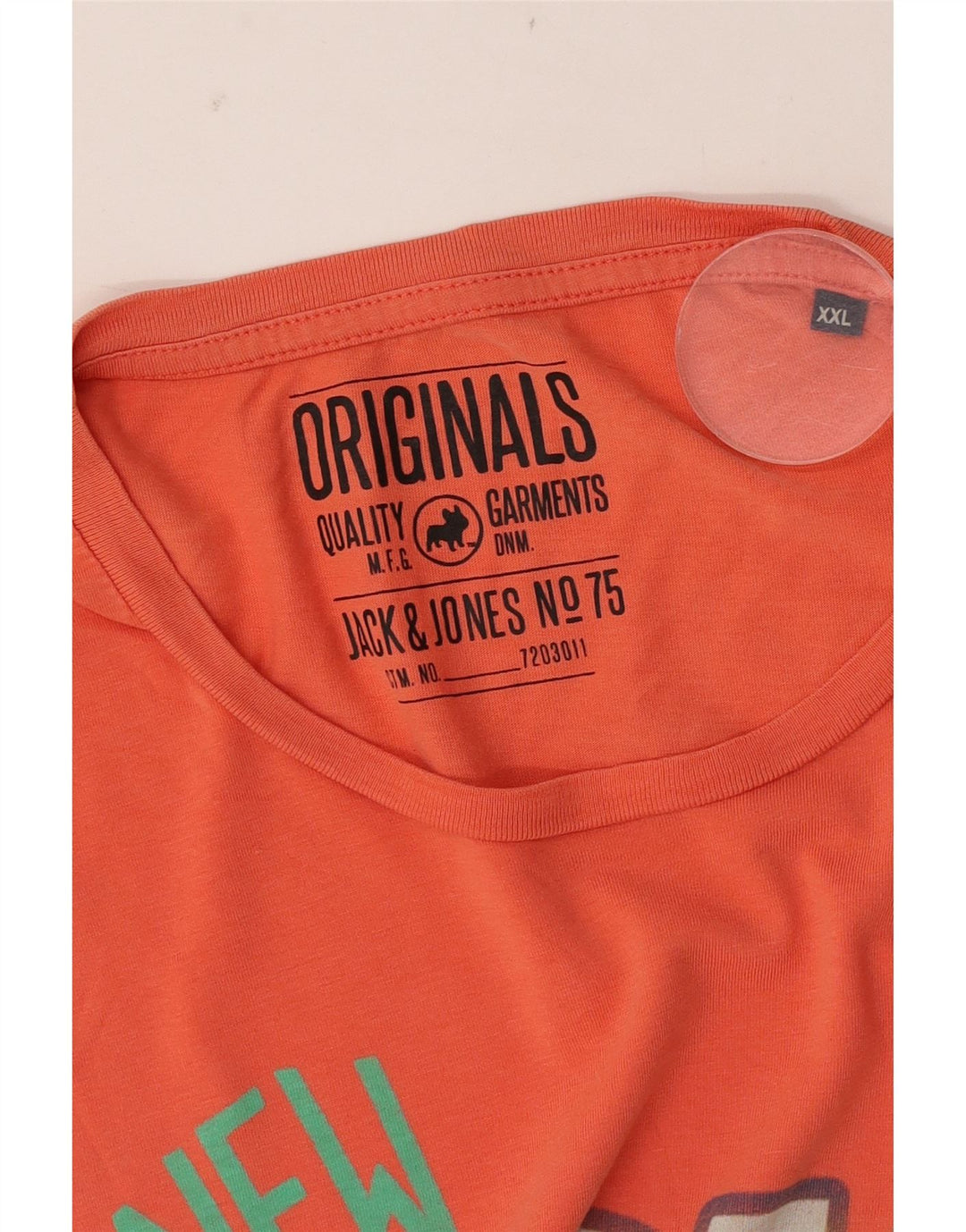 Jack & Jones Mens Graphic T-Shirt Top 2XL Orange