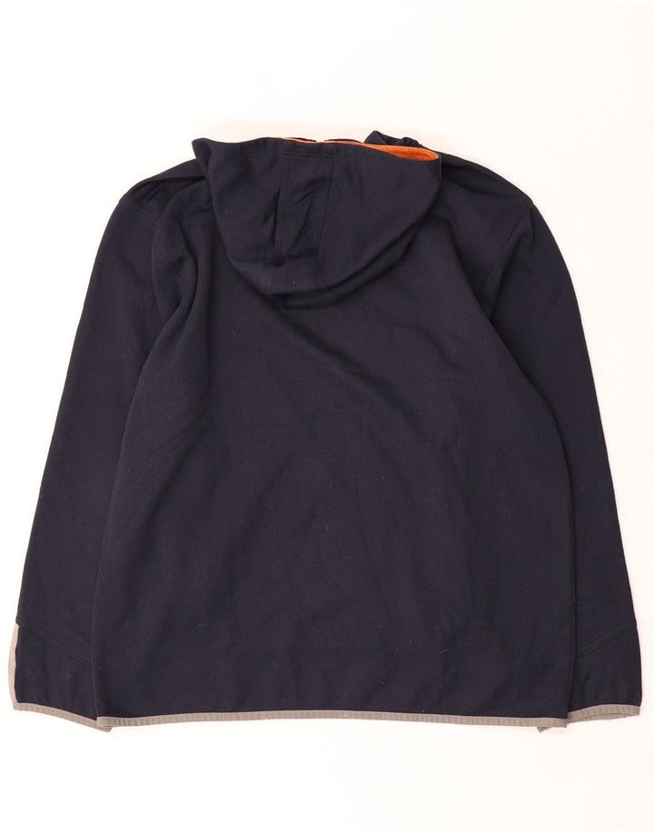 Adidas Mens Zip Neck Hoodie Jumper Medium Navy Blue Polyester