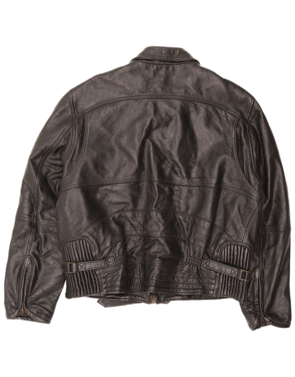 Vintage Mens Leather Jacket UK 38 Medium Black