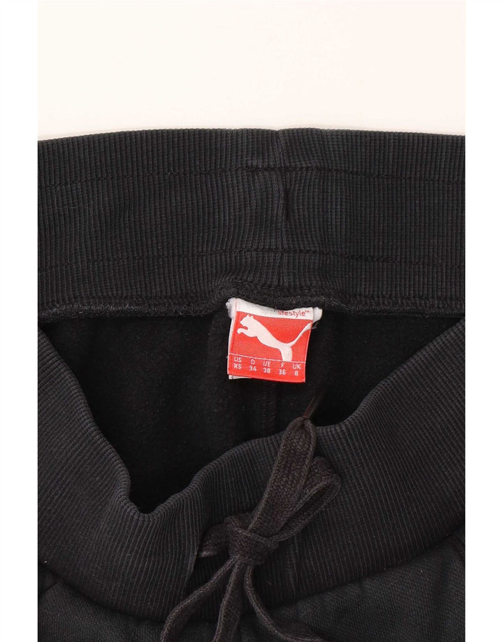 Puma Womens Graphic Tracksuit Trousers Joggers UK 8 Small Black