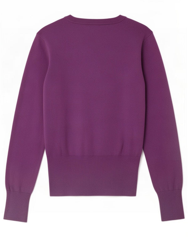 Gant Womens V-Neck Jumper Sweater UK 12 Medium Purple Cotton
