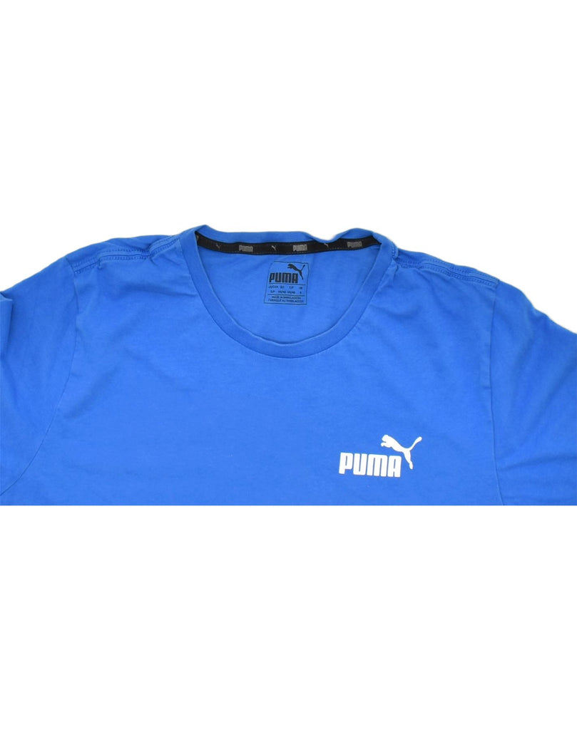 PUMA Mens T-Shirt Top Small Blue Cotton | Vintage | Thrift | Second-Hand | Used Clothing | Messina Hembry 