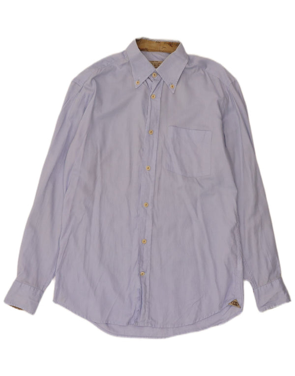 ALVIERO MARTINI Mens Shirt Size 39 15 1/2 Medium Blue Cotton