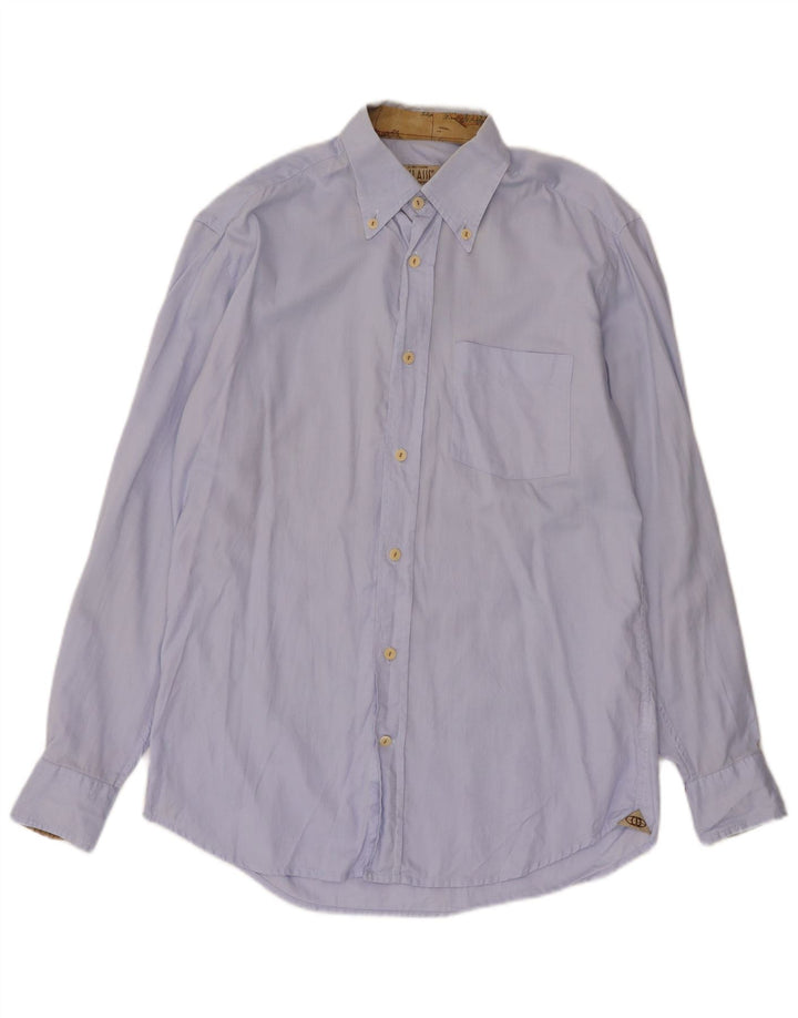 ALVIERO MARTINI Mens Shirt Size 39 15 1/2 Medium Blue Cotton