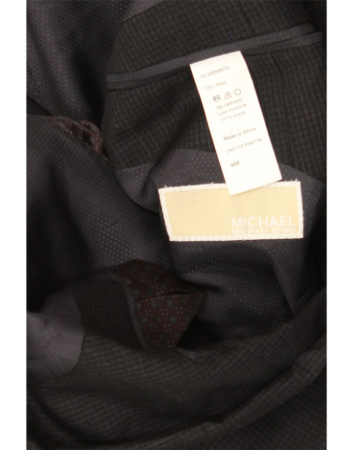 MICHAEL KORS Mens 2 Button Blazer Jacket UK 46 3XL Black Wool
