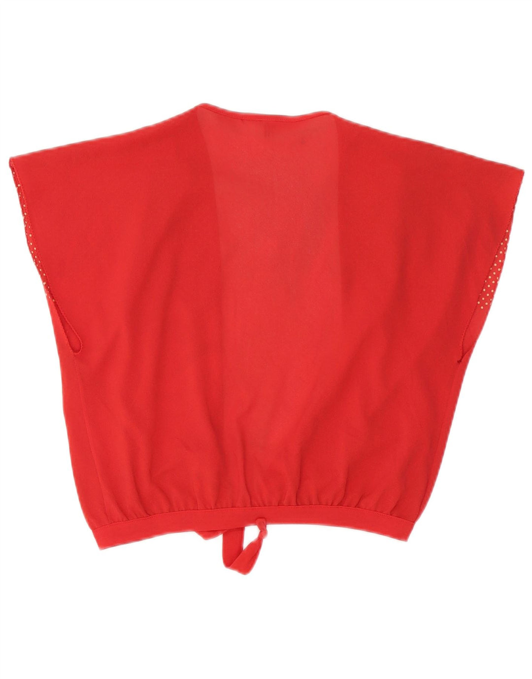 Vintage Womens Front Tie Cardigan Top IT 46 Large Red Spotted Triacetate