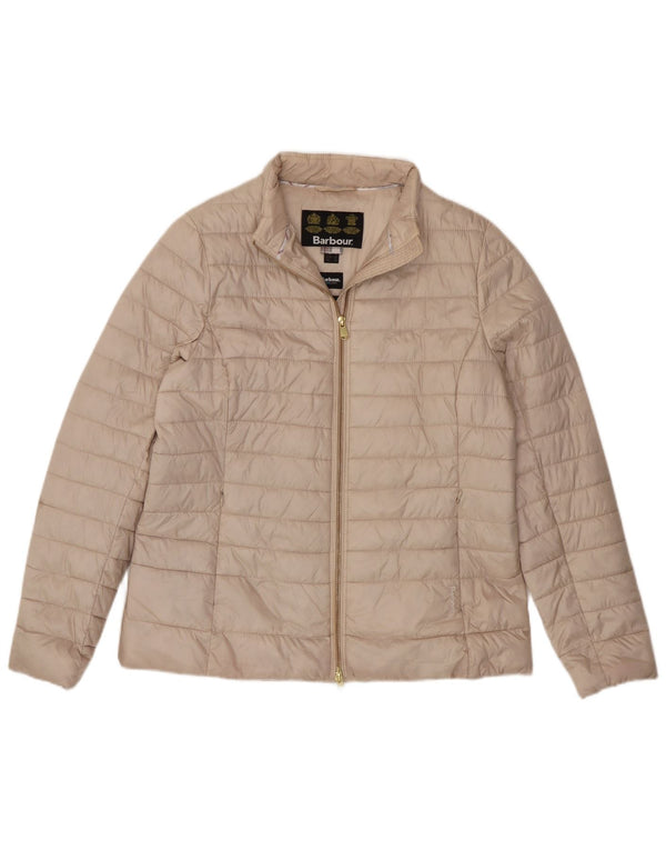Barbour Womens Padded Jacket UK 16 Large Beige Polyester