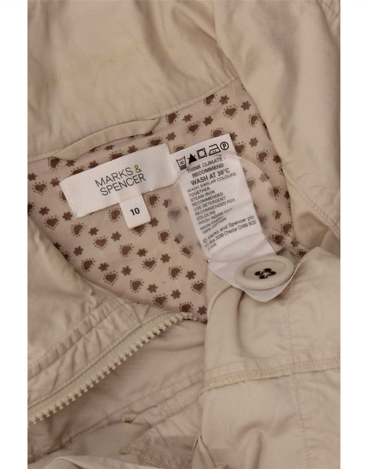Marks & Spencer Womens Utility Jacket UK 10 Small Beige Cotton