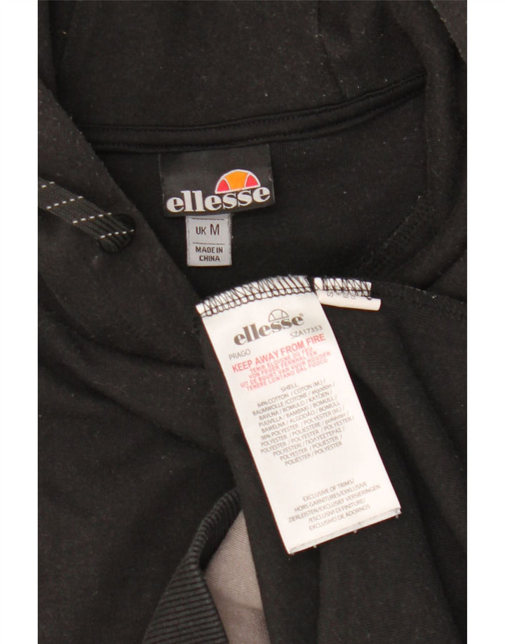 Ellesse Mens Hoodie Jumper Medium Black Colourblock Cotton