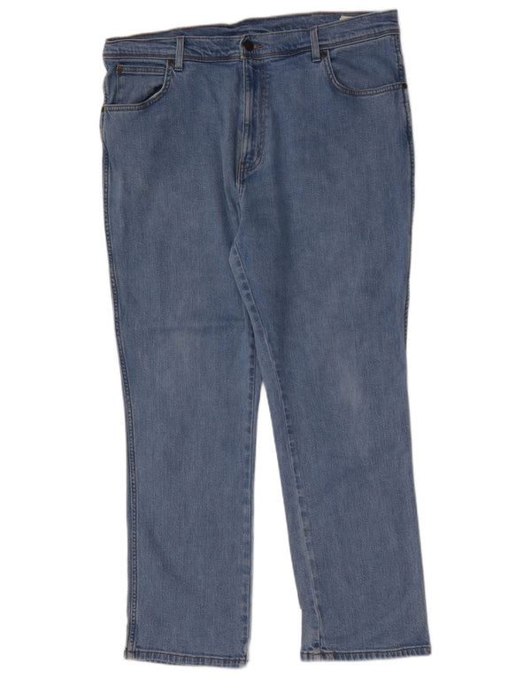 Wrangler Mens Regular Fit Straight Jeans W40 L30 Blue Cotton