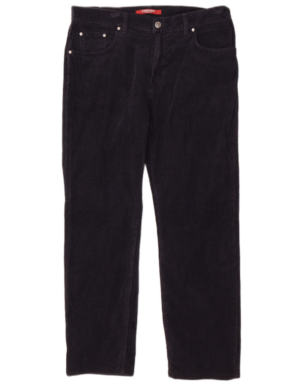 Carrera Mens Straight Corduroy Trousers IT 50 Large W34 L28 Navy Blue