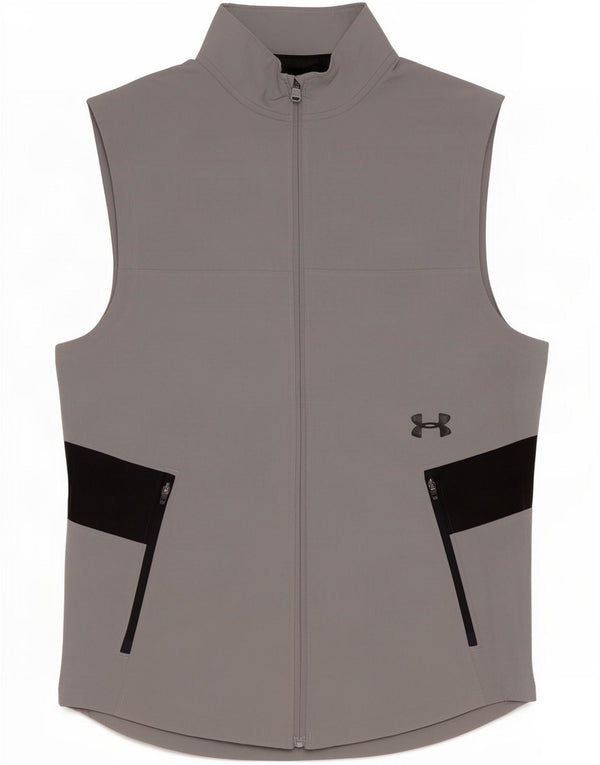 Under Armour Mens Sleeveless Tracksuit Top Jacket Small Grey Colourblock