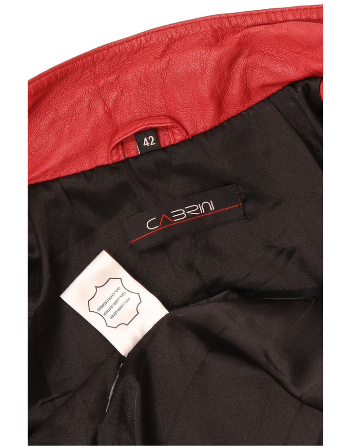 Cabrini Womens Leather Jacket IT 42 Medium Red Leather