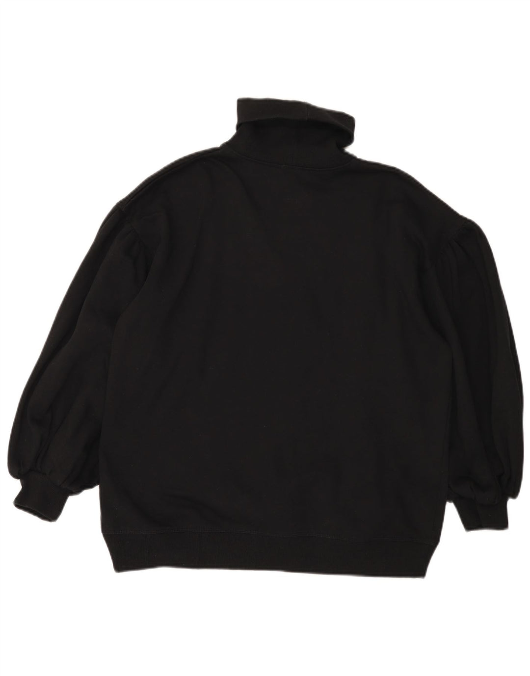 Zara Womens Roll Neck Jumper Sweater UK 14 Medium Black Cotton