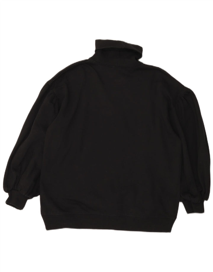 Zara Womens Roll Neck Jumper Sweater UK 14 Medium Black Cotton
