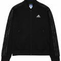 ADIDAS Womens Tracksuit Top Jacket UK 6 XS Black Polyester