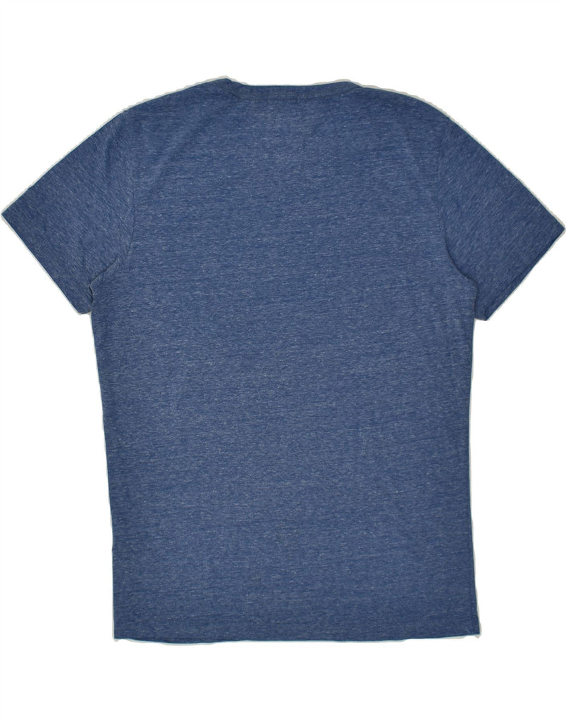 TOMMY HILFIGER Mens Graphic T-Shirt Top Medium Blue Flecked Polyester Vintage Tommy Hilfiger and Second-Hand Tommy Hilfiger from Messina Hembry 