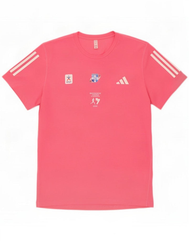 Adidas Mens Graphic T-Shirt Top Large Pink Polyester