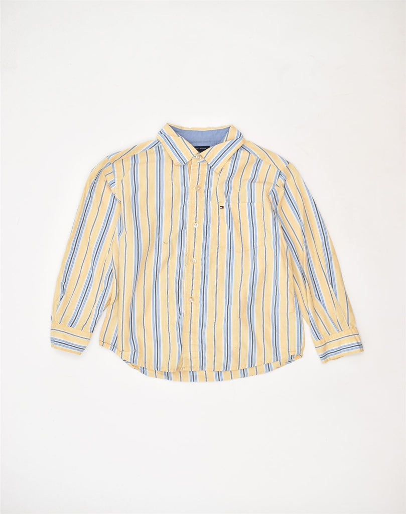 TOMMY HILFIGER Boys Shirt 6-7 Years Small Yellow Striped Cotton | Vintage | Thrift | Second-Hand | Used Clothing | Messina Hembry 