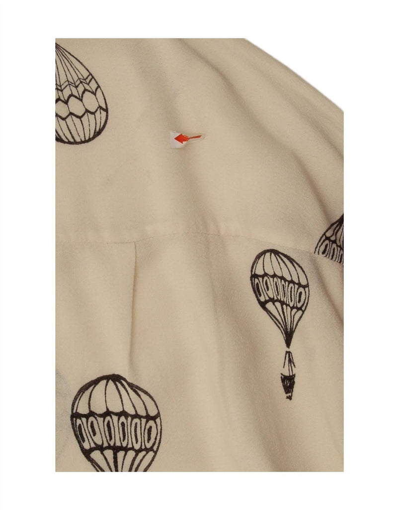 ZARA Womens Abstract Pattern Short Sleeve Shirt Blouse UK 16 Large White Vintage Zara and Second-Hand Zara from Messina Hembry 