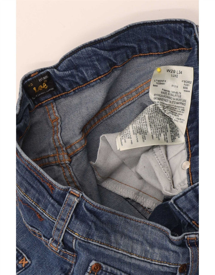 Lee Womens Luke Slim Jeans W29 L28 Blue Cotton