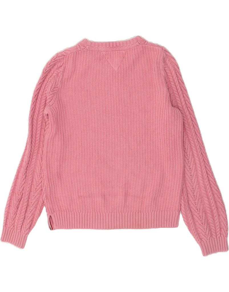 TOMMY HILFIGER Girls Boat Neck Jumper Sweater 11-12 Years Pink Cotton | Vintage Tommy Hilfiger | Thrift | Second-Hand Tommy Hilfiger | Used Clothing | Messina Hembry 