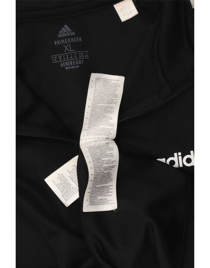 Adidas Mens Aeroready Zip Neck Pullover Tracksuit Top XL Black Polyester