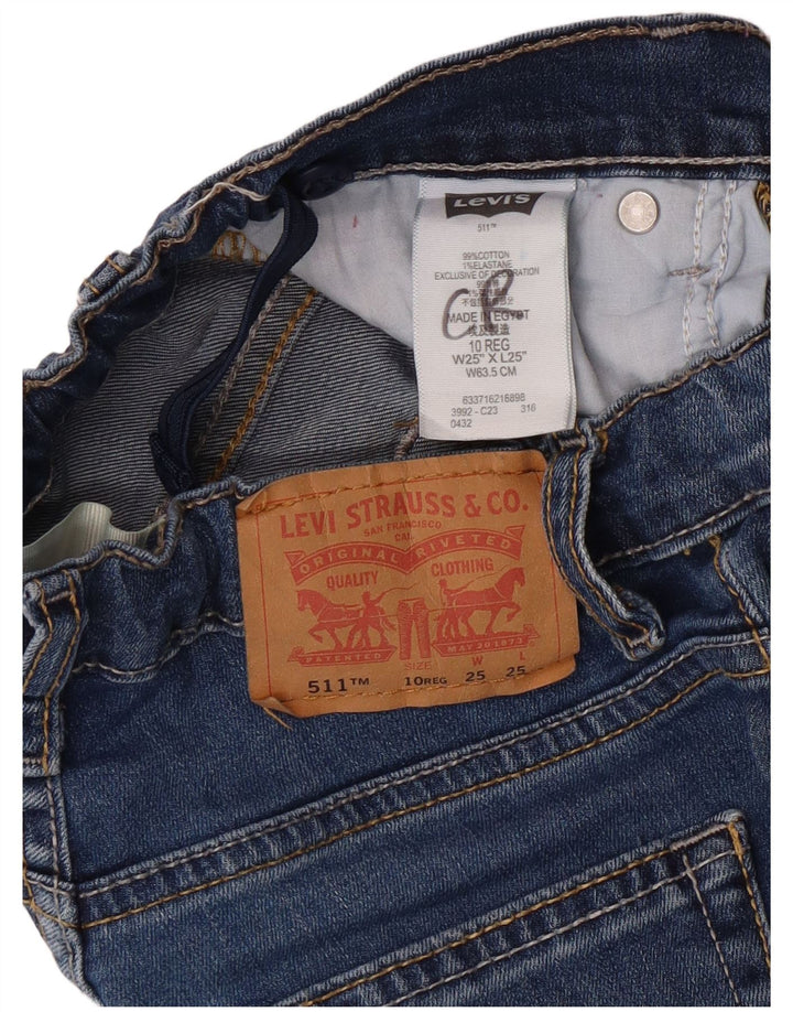 LEVI'S Boys 511 Slim Jeans 9-10 Years W25 L25 Blue Cotton
