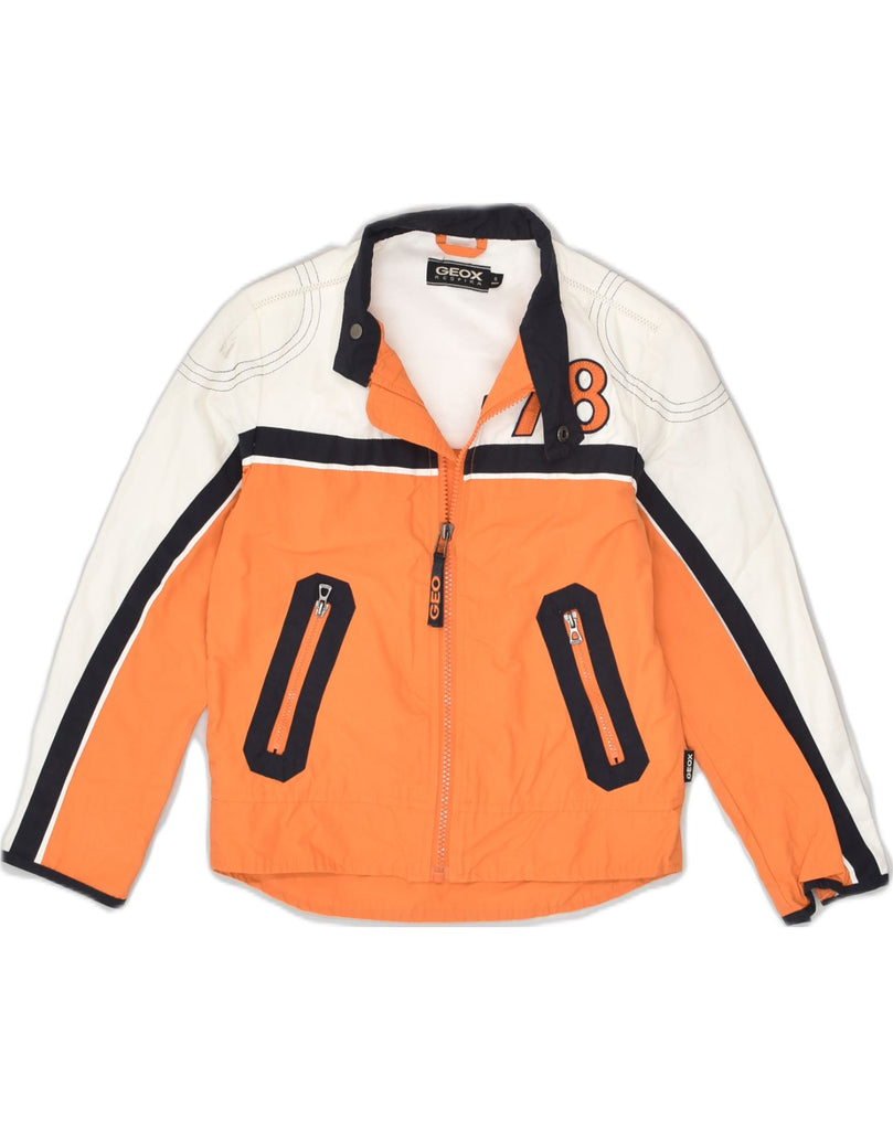 GEOX Boys Bomber Jacket 5-6 Years Orange Colourblock Cotton | Vintage Geox | Thrift | Second-Hand Geox | Used Clothing | Messina Hembry 