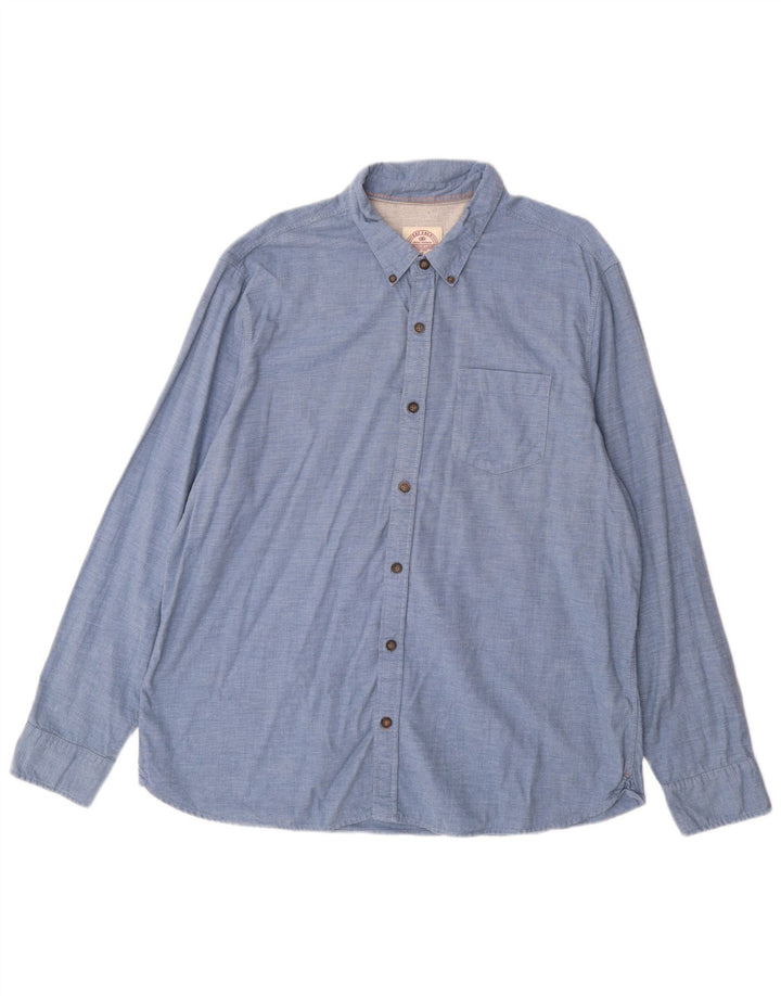 Fat Face Mens Shirt 2XL Blue Pinstripe Cotton