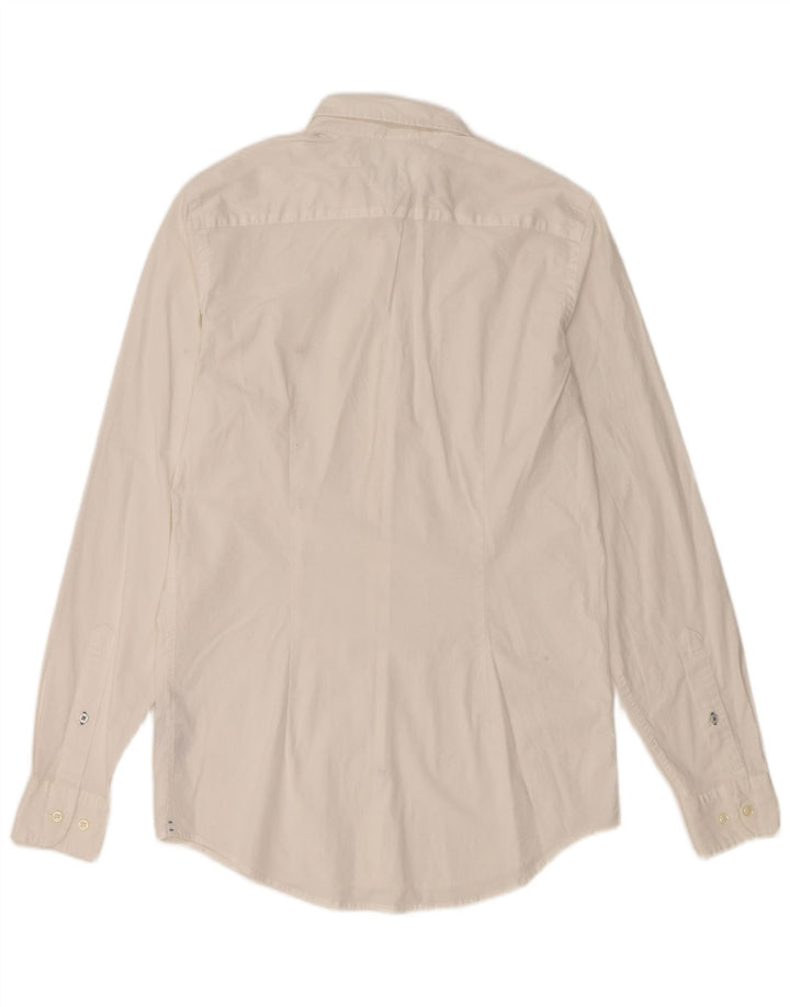 TOMMY HILFIGER Mens Slim Fit Shirt Small White Cotton