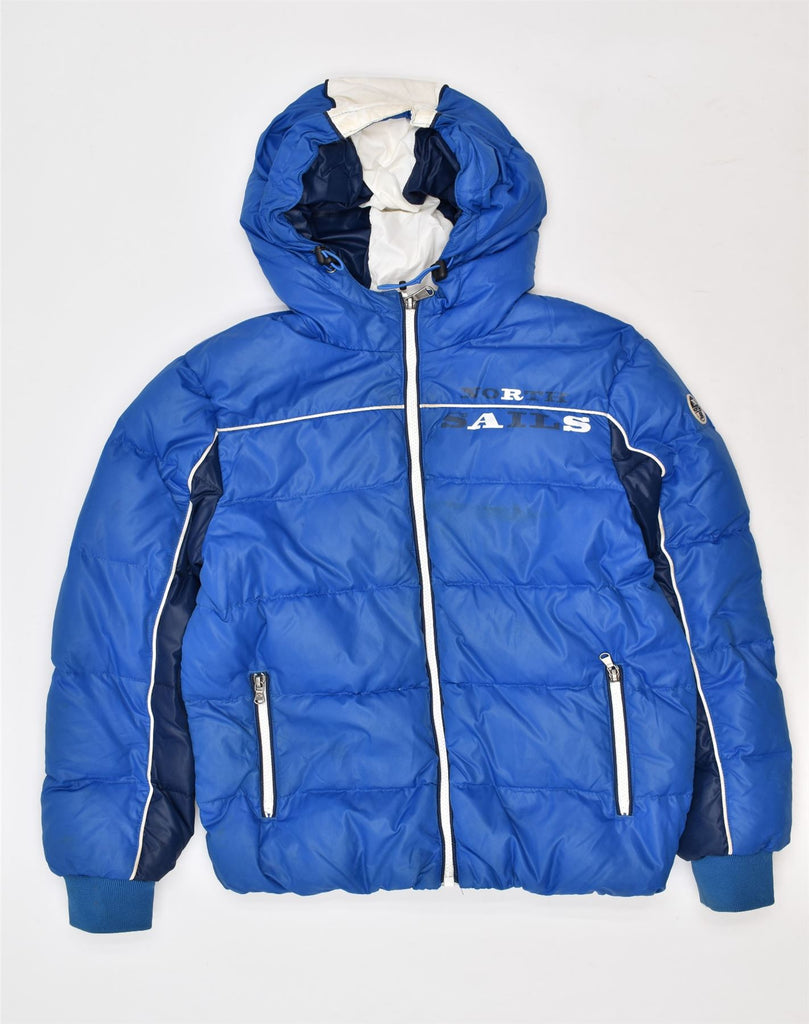 NORTH SAILS Boys Hooded Padded Jacket 11-12 Years Blue Colourblock | Vintage | Thrift | Second-Hand | Used Clothing | Messina Hembry 