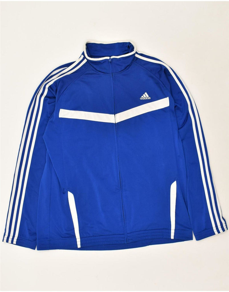 ADIDAS Mens Graphic Tracksuit Top Jacket XL Blue Striped Polyester | Vintage Adidas | Thrift | Second-Hand Adidas | Used Clothing | Messina Hembry 