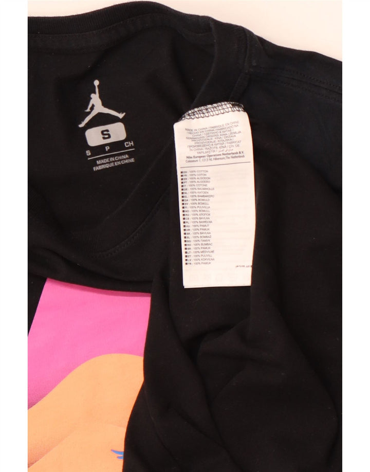 NIKE Mens Graphic T-Shirt Top Small Black Colourblock Cotton