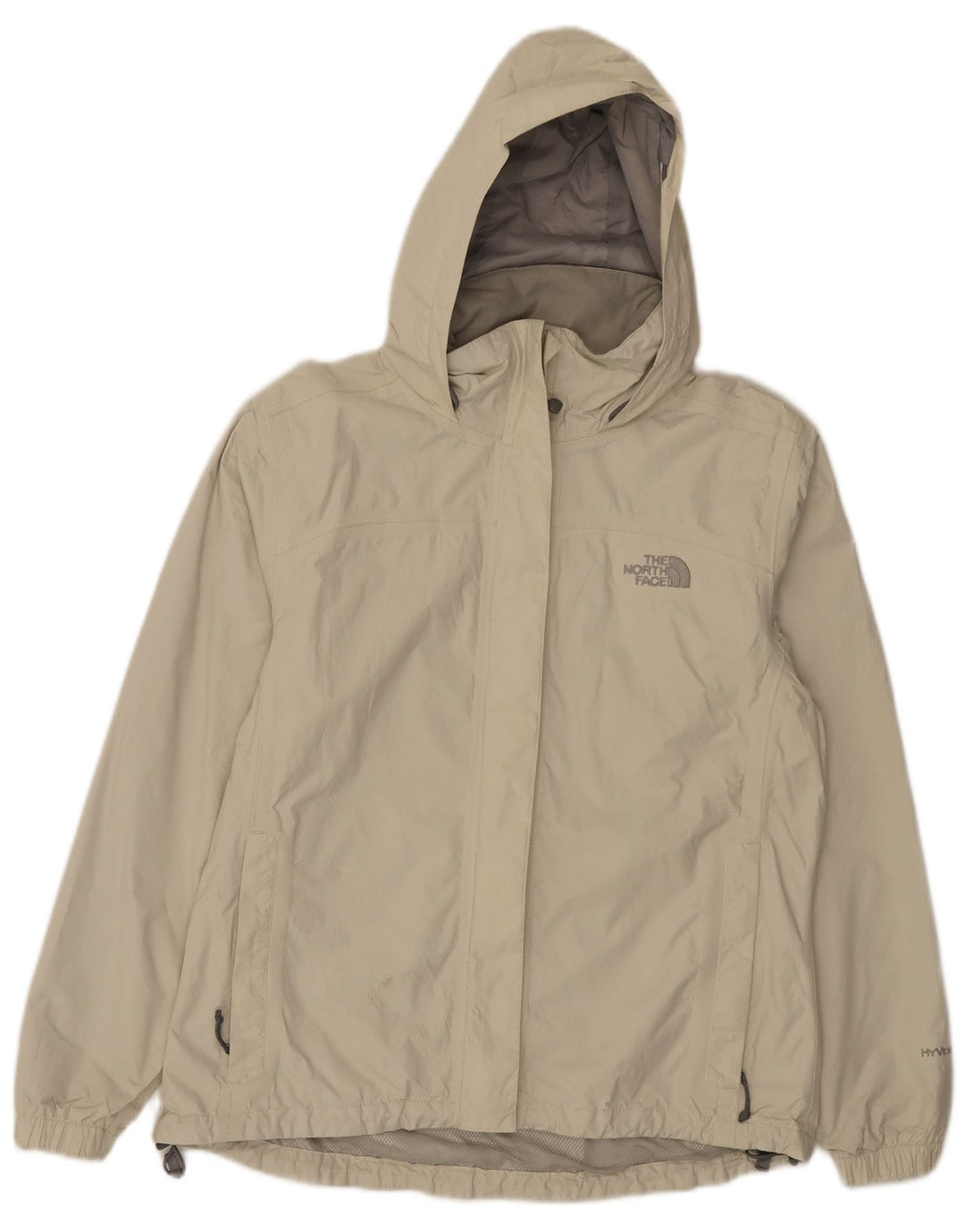 The North Face Womens Hooded Rain Jacket UK 14 Medium Beige Nylon