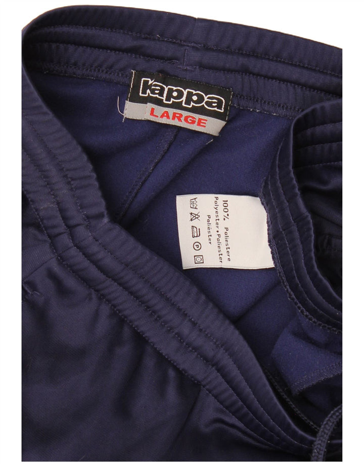 KAPPA Mens Tracksuit Trousers Large  Navy Blue Polyester
