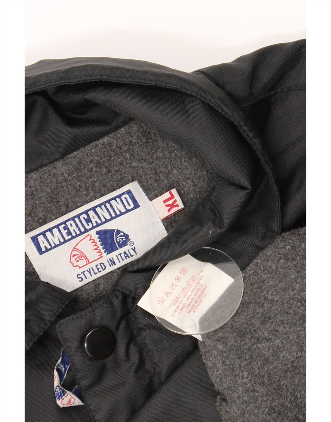 Americanino Mens Windbreaker Jacket UK 42 XL Black Nylon