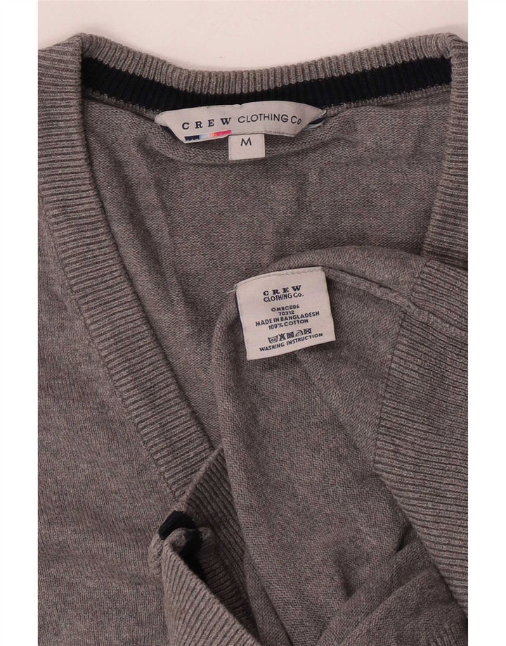 Crew Clothing Mens Cardigan Sweater Medium Grey Cotton