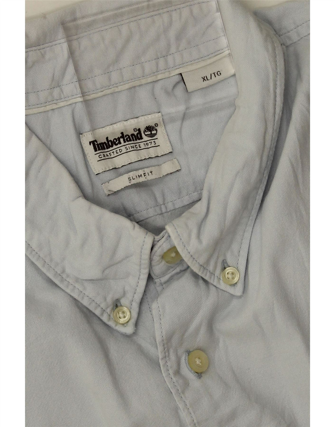 Timberland Mens Slim Fit Shirt XL Blue Cotton