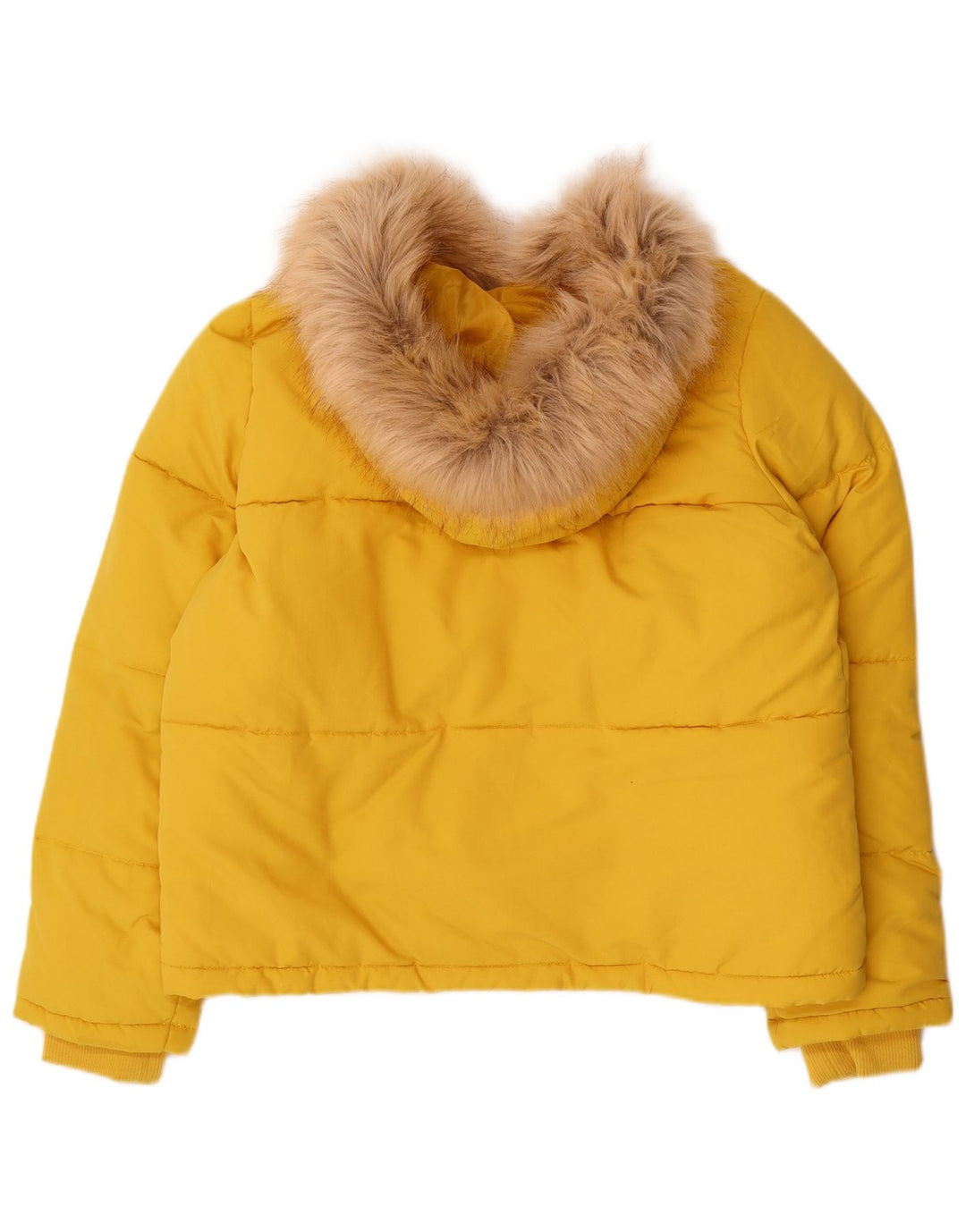 Miss Selfridge Womens Hooded Oversized Padded Jacket UK 10 Small Yellow