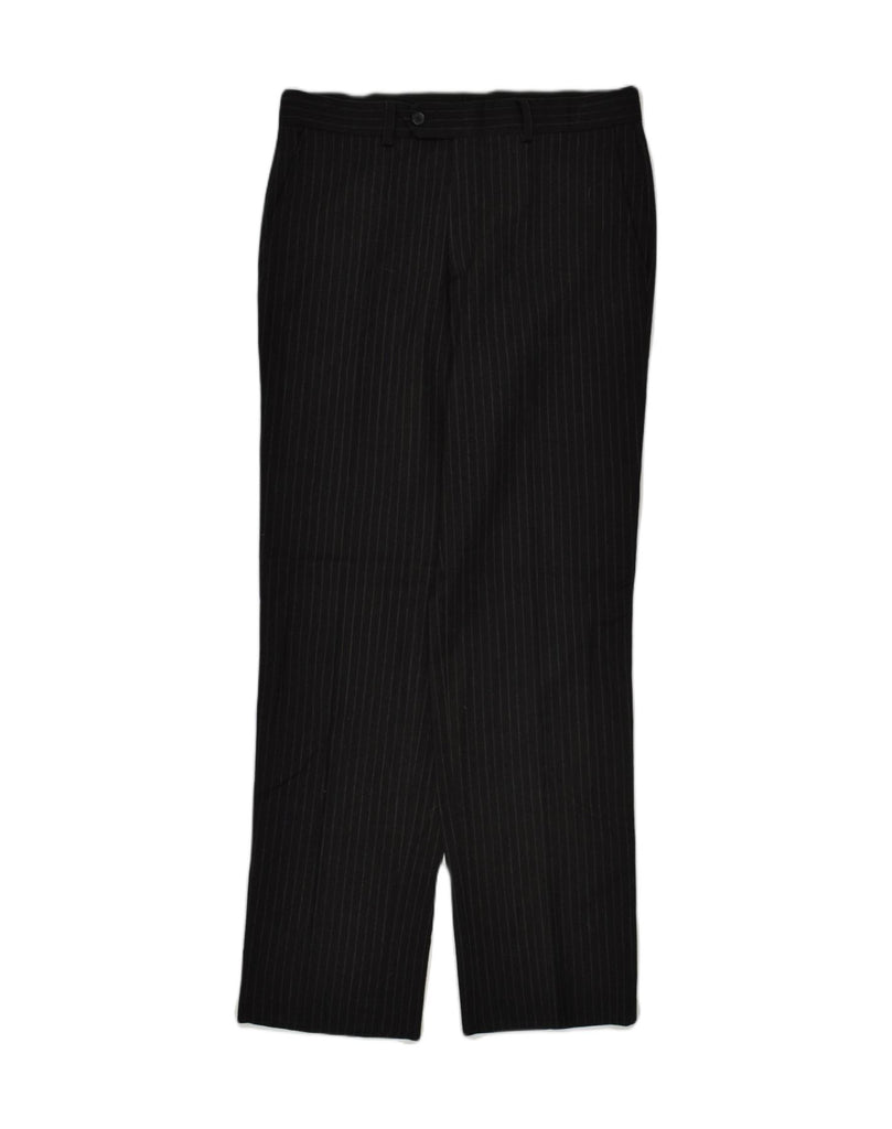 OVS Mens Straight Casual Trousers IT 48 Medium W33 L33 Black Striped | Vintage OVS | Thrift | Second-Hand OVS | Used Clothing | Messina Hembry 