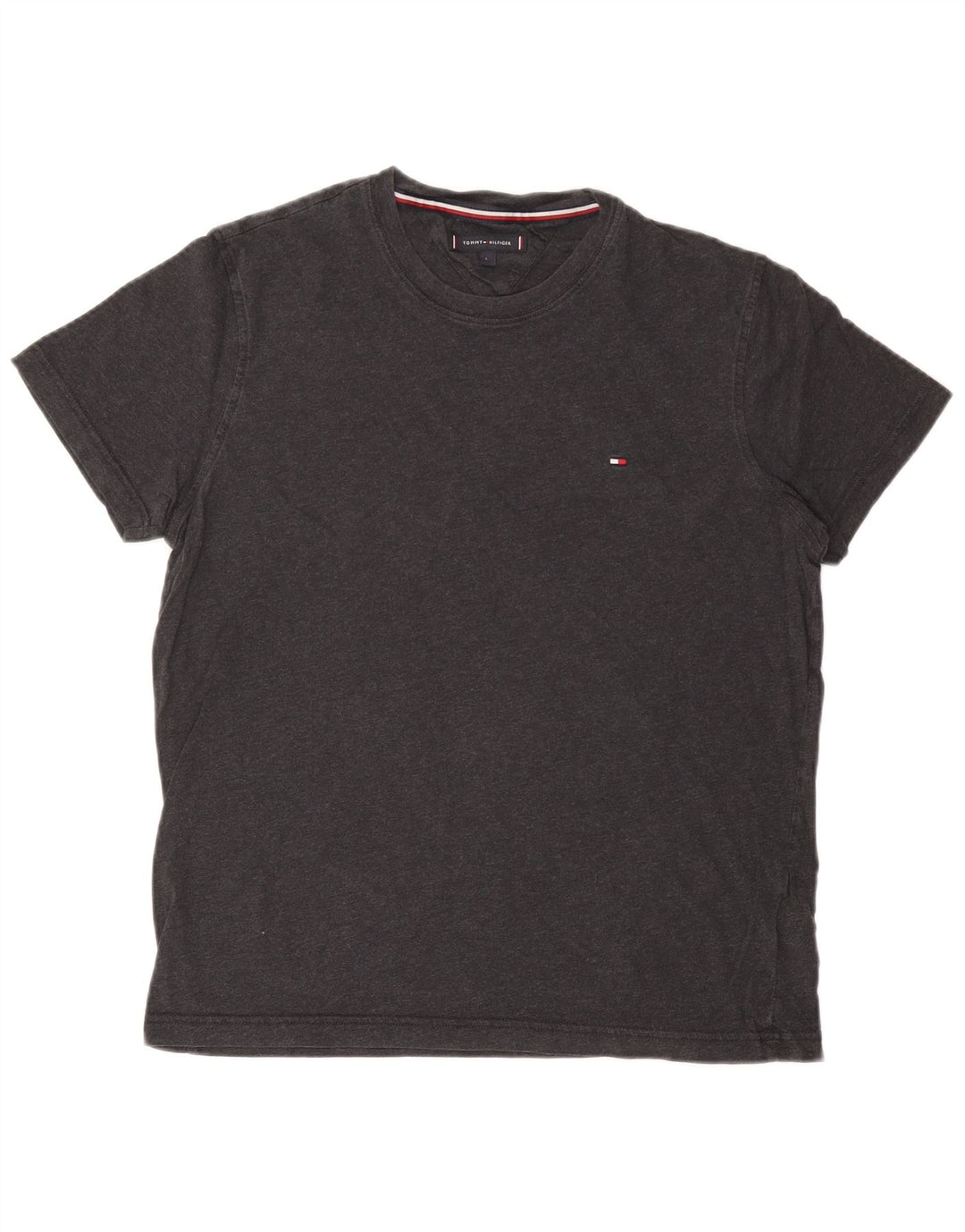 TOMMY HILFIGER Mens T-Shirt Top Large Grey Cotton
