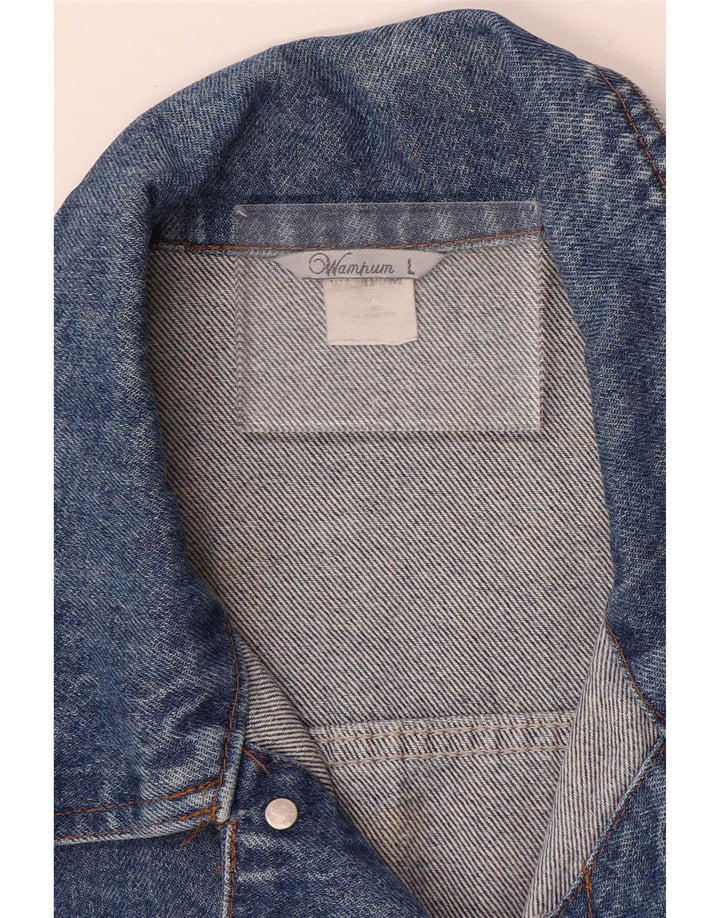 Wampum Mens Denim Jacket UK 40 Large Blue Cotton